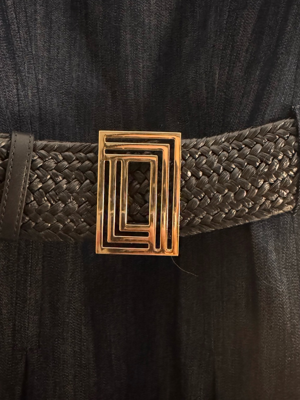 Karl Lagerfeld denim Midi A-Line Dress with Statement Belt